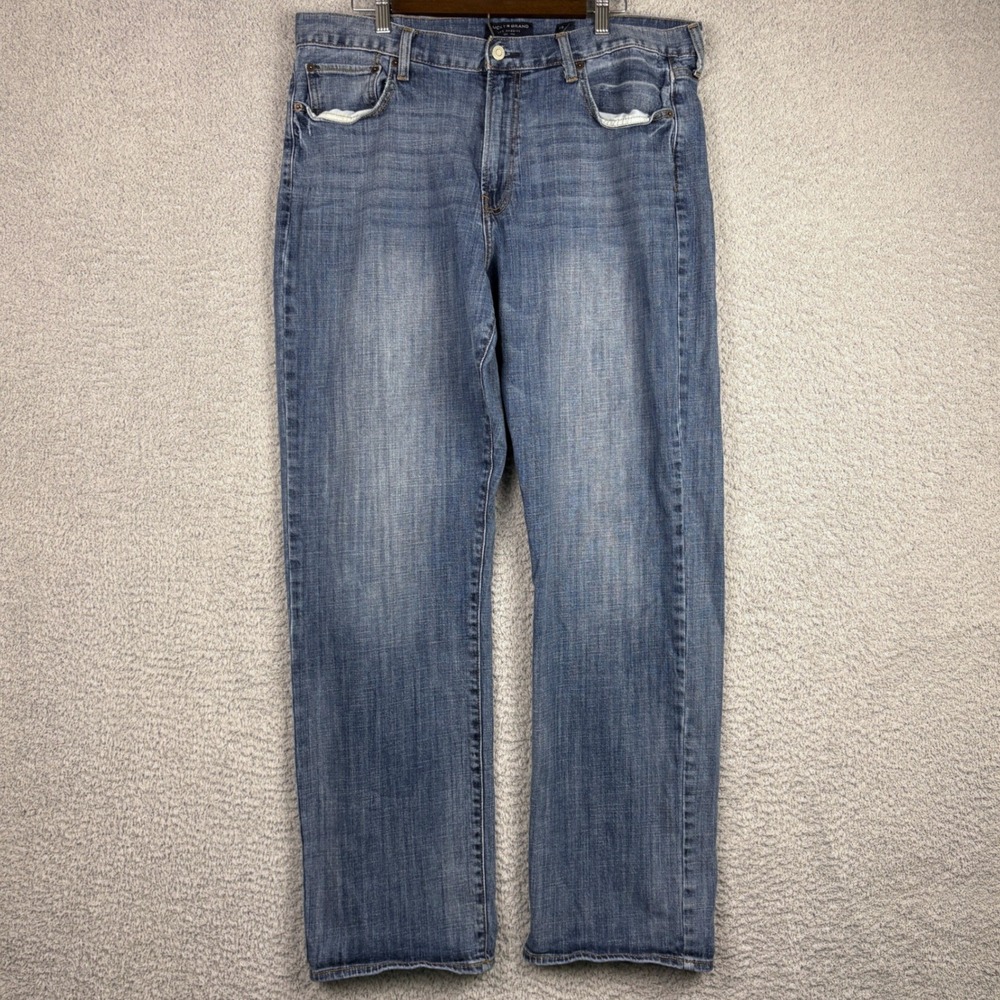 Lucky Brand Jeans Mens 38x34 Blue 181 Relaxed Straight Leg Faded Denim Stretch